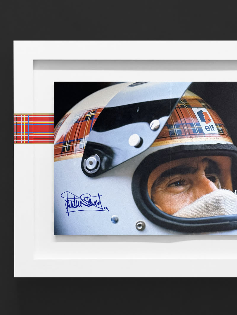 Sir Jackie Stewart's signature on the framed Jackie-signed edition